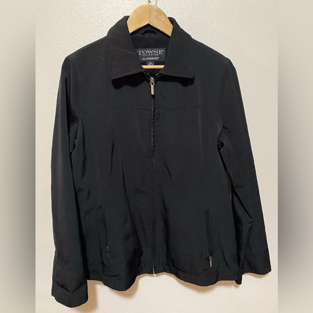 Towne by London Fog Women’s Black Polyester Jacket - Water proof - Large